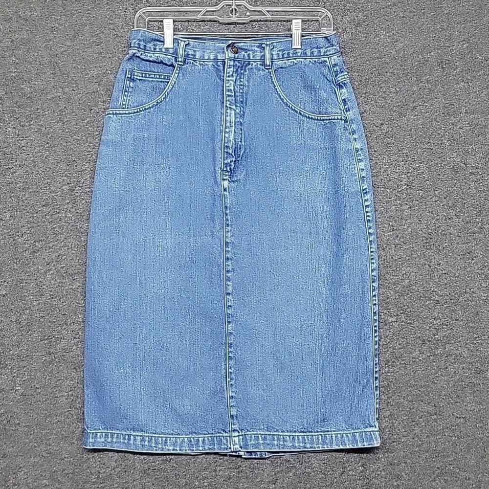 Blue Jean Denim Skirt Vintage FAVORITES  Size 13/14 Medium Wash 100% Cotton